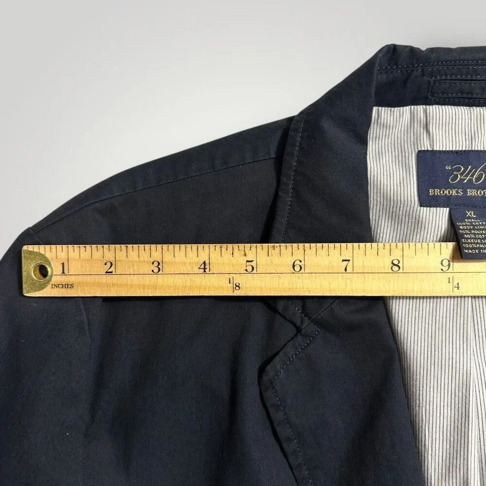 BROOKS BROTHERS Mens Blazer Unconstructured Jacket Sport Coat XL 46R Navy Cotton